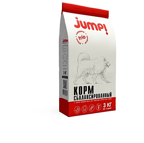 Jump Trio д/с ягненок, говядина, индейка  3 кг *4