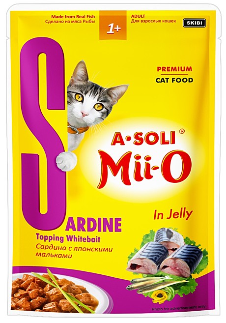 A-Soli Mii-O д/к пауч Сардина с японскими мальками 80гр *48